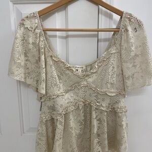Cream Lace Top